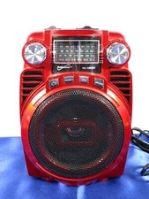 Supersonic SC-1390BT Red Portable Rechargeable Speaker Bluetooth 4-Band Radio