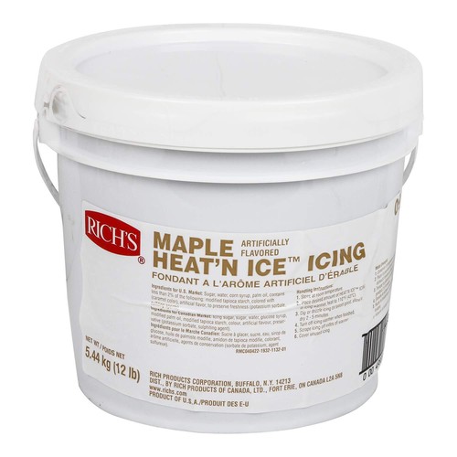 Rich's Heat 'N Ice Icing for Donuts Rolls & More Pail Maple 192 Ounce