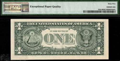 1999 $1 Federal Reserve Note PMG 65EPQ Autographed by both Secretary & Treasurer - Picture 2 of 2