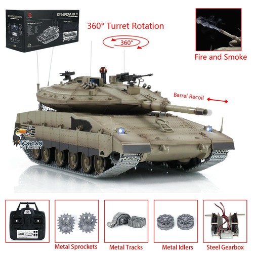 Heng Long 1/16 IDF Merkava MK IV Offenes Feuer Rauchen 360° Drehturm RC Panzer - Bild 2 von 12
