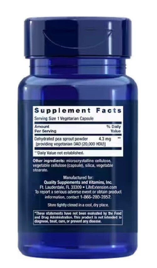 Life Extension Alivio de Sensibilidad Alimentaria con Diamina Oxidasa (DAO) 20.000HDU Hist Foto 2 de 2