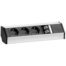 EVOline 93600023 Multi-Socket 3 Compartments Black, Silver Schuko 1 pc.