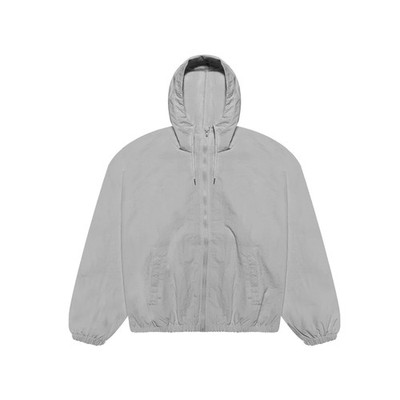 YEEZY WB-01 Hooded Zip Front Windbreaker jacket yzy gray sz 1 - IN HAND