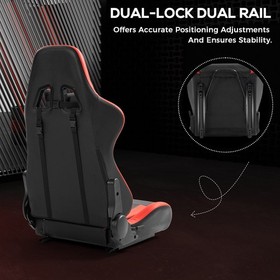 Supllueer Racing Simulator Cockpit With Red Seat & TV Stand Fit Logitech G920