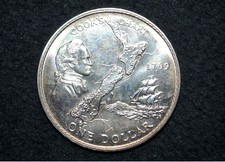 BU Uncirculated 1969 New Zealand One Dollar Cooks Chart Commemorative * FREE S/H