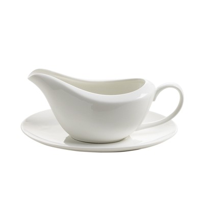MAXWELL & WILLIAMS Sauciere mit Untersetzer WHITE BASICS 0,26 Liter weiß