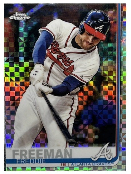 2019 Topps Chrome Freddie Freeman X-Fractor Refractor Baseball Card #87
