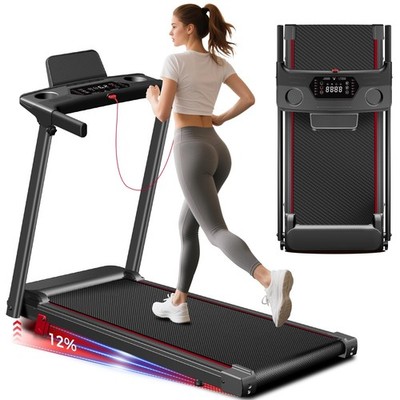 3-in-1 Folding Walking Pad Treadmill With Incline Handle Bar 300 lb
