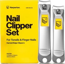Ultra Sharp Nail Clippers Set - 2 Pack Stainless Steel Fingernail & Toenail Trim