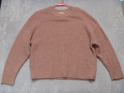 Universal Thread Sweater Womens size Large cable knit Dusty Rose Pullover