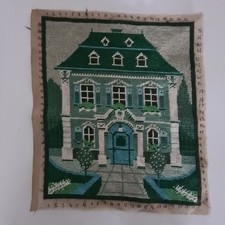 Vtg Country House Manor House Tapestry Boho Completed Home Decor, Cushion Cover