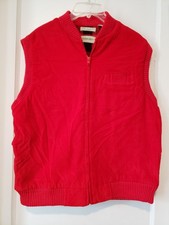 NWOT St Johns Bay Red Corduroy Vest w/Pockets Size L 8