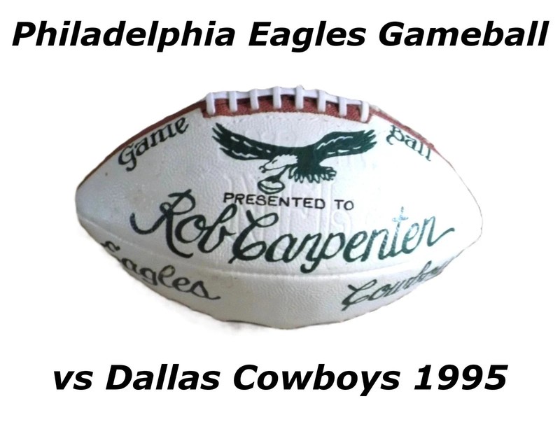Philadelphia Eagles Game Used NFL Football Wilson Vintage 1995 vs Cowboys Trophy