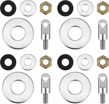 Lounsweer 4 Set Box Can Lock Hardware Kit Metal Stainless Steel silver 