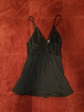 Vintage Seductive Wear by Cinema  toile Black Lace Babydoll Chemise   Large