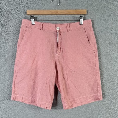Lacoste Shorts Mens 33 Red White Gingham 9'' Classic Golf Preppy Cotton Blend