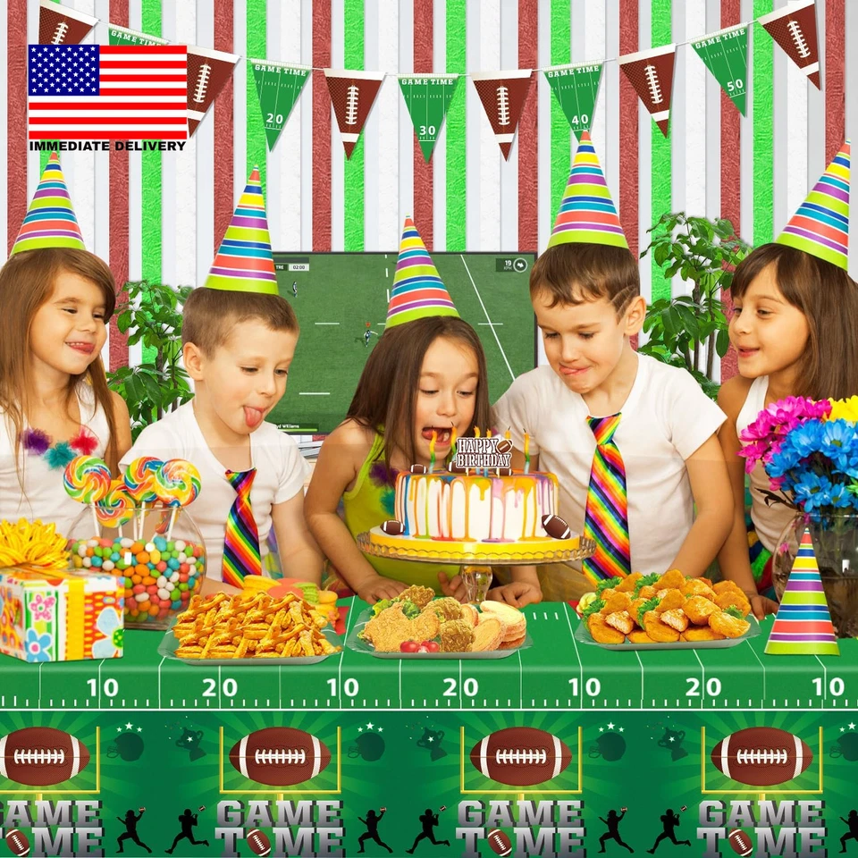 Paquete de 4 manteles de fútbol PE fútbol cumpleaños mantel fútbol fiesta temática Foto 3 de 4
