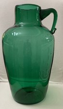 Vintage Art Glass Emerald Jug Blenko 443 Indiana Glass Bischoff Kingstown  947