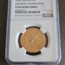 1996 £2 FOOTBALL GOLD PROOF - TWO POUNDS GRADED