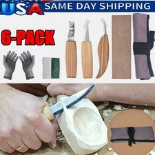 Wood Carving Knives Set Whittling Carpenter Tools Woodworking Hand DIY Spoon Kit