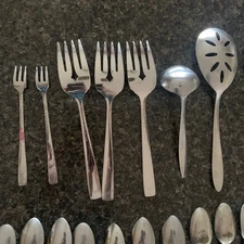 60 Pc Mixed Flatware Lot Stainless Silverplate Spoons Serving Craft Upcycle