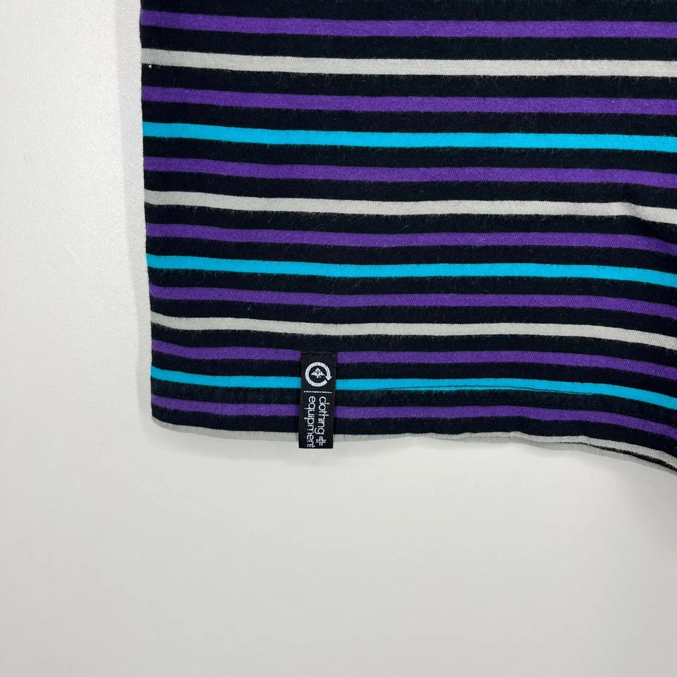 Camiseta LRG Para Hombre Talla L Púrpura Rayas Cuello en V Manga Corta De Colección Y2K Foto 4 de 4