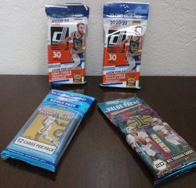 Lot of (4) Panini NBA & NFL Trading Card Packs 2019-2020-2021 NEW FACTORY SEALED