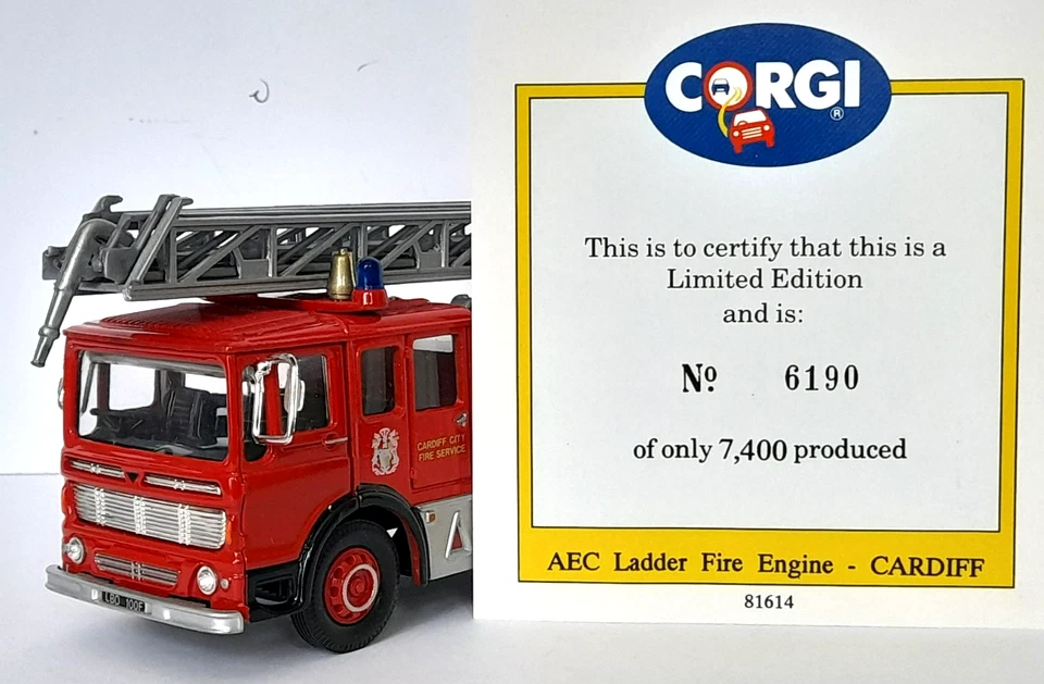 Corgi 97385 AEC Mercury - Merryweather 100ft Turntable Fire Vehicle - Cardiff - Image 3 of 4