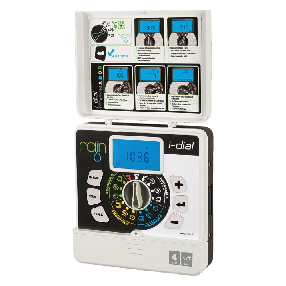 Programmatore Rain I-Dial 4 Zone 24VAC - Irrigazione Automatica Professionale