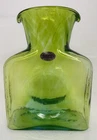 Blenko Glass Water Bottle 384 - Ice Blue with Neon Green Frit