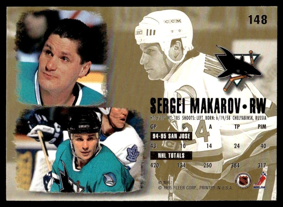 1995 Ultra #148 Sergei Makarov - San Jose Sharks - HOF - Image 2 of 2