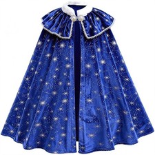 PURFEEL Girls Snowflake Princess Cape Kids Velvet Fancy Cloak Halloween Dress up