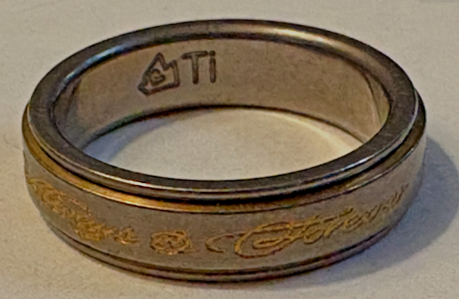 Titanium diamond solitaire spinner engagement wed… - image 3