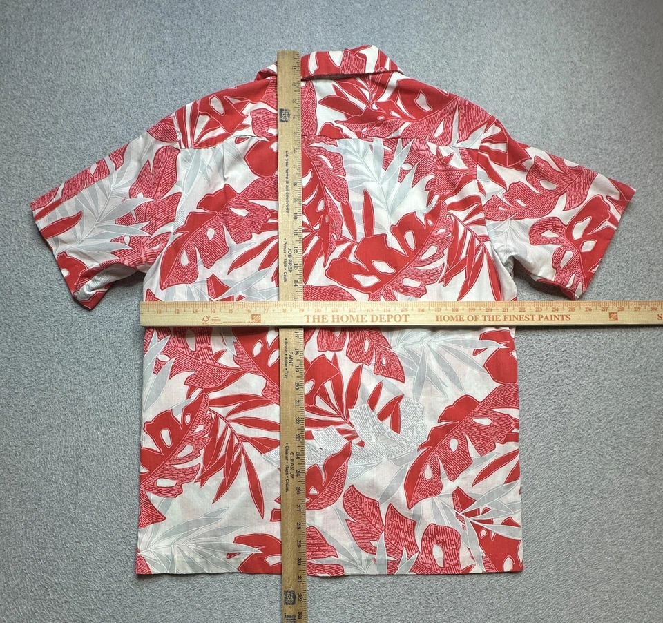 Vintage Hilo Hattie Shirt Mens Large Red White Hawaiian Aloha Floral Made Hawaii - Image 4 of 4