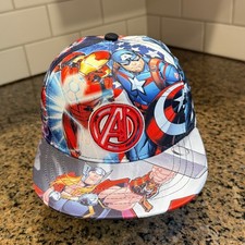 Marvel Avengers Hat Snapback Iron Man Captain America Kids OSFM
