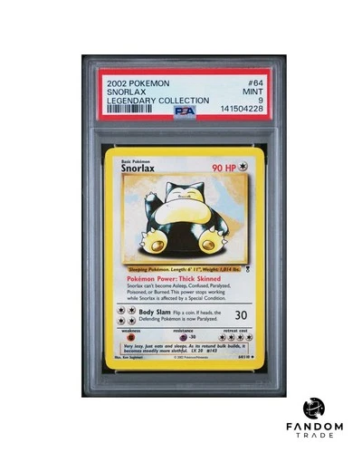 PSA 9 MINT Snorlax Non Holo Legendary 64/110 Pokemon Card POP 86!