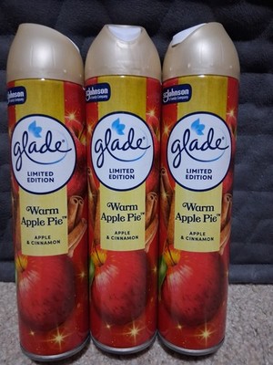 3x Glade Aerosol Lufterfrischer Warm Apple Pie Limited Edition 300ml NEU GRATIS P&P
