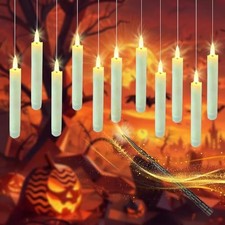 Floating Candles with Wand Christmas Decorations, LED Window Set of 12 Warm