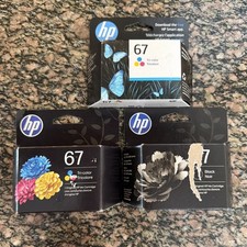Genuine HP 67 / 67 Ink Cartridges Black/Tri-Color Lot Of 3 Exp/2027