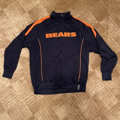 Chicago Bears NFL Warmup Jacket Blue Orange Men's Size XL Full Zip