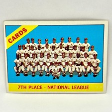 1966 Topps Baseball - St Louis Cardinals Team Card ft. Bob Gibson Curt Flood EX