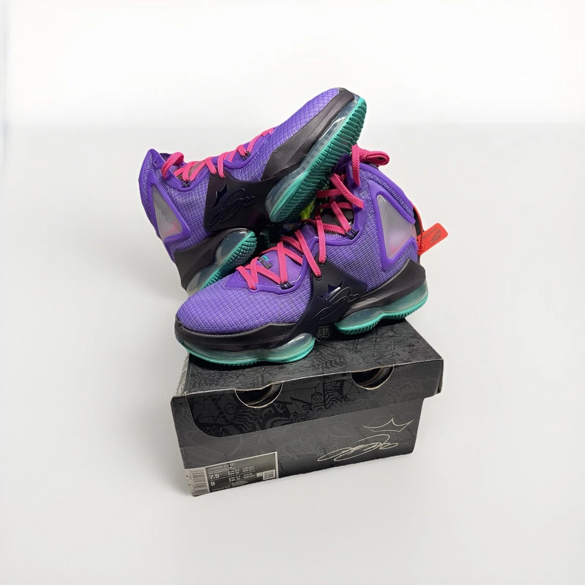 Size 7.5 - Nike LeBron 19 EP Purple Teal Nike LeBron 19 Purple Teal - DC9340-500 Raffles & Where to Buy main image 4