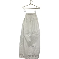 Zara HOME Women Dress XS Nightgown White Strappy Lace eyelet Detail 3117/121 NWT