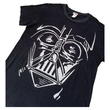 2000s Star Wars Darth Vader T-Shirt Black Cotton Large Y2K Vintage Tee