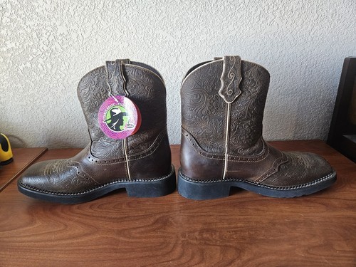 Justin Gypsy Womens Brown Leather Square Toe Western Cowboy Boot L9618 Size 10B - Picture 9 of 11