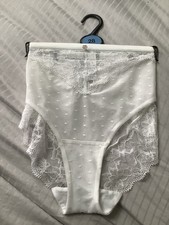 M S Autograph Rosie White Lace Mesh Briefs Size 28 New