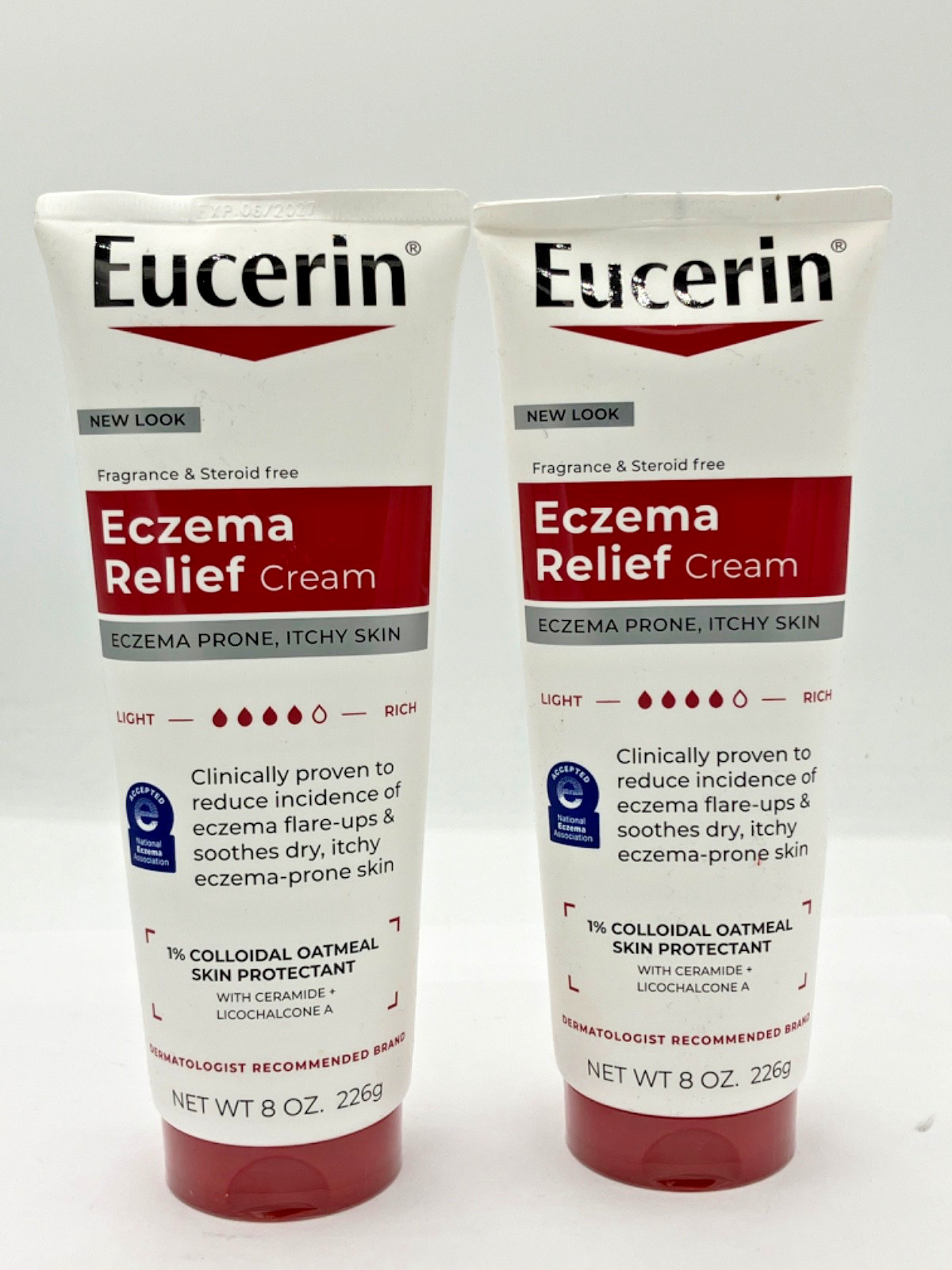2 Pack of Eucerin Eczema Relief Cream , 8 Oz ea. (16 oz), EX