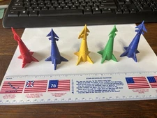 5 Vintage soft plastic Rocket ships 3 stage take apart 1960's  58-1