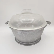 Guardian Service 4 Qt Dutch Oven Cast Aluminum Hammered Finish Glass Lid Vintage