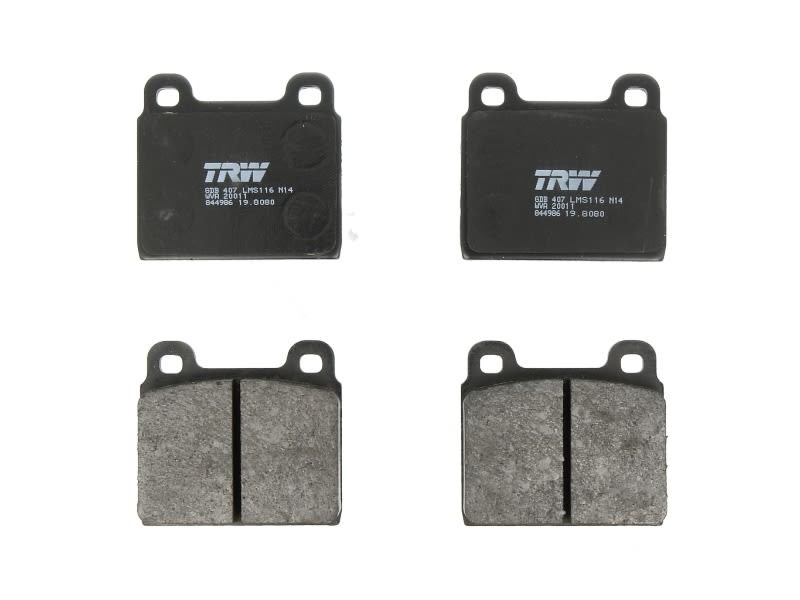 Plaquettes de frein TRW GDB407 anti-bruit et haute friction pour frein à disque de W115 2.0